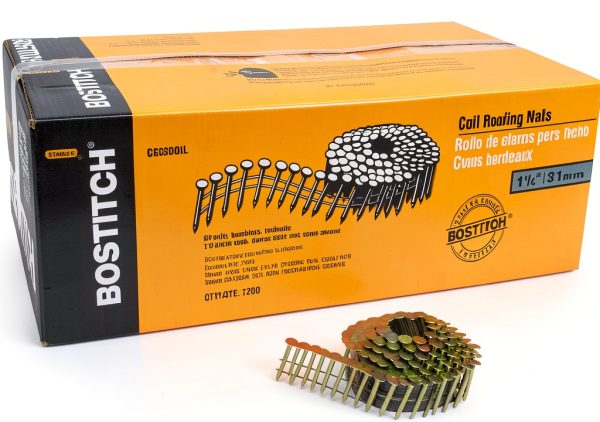 BOSTITCH Roofing Nails 1-1/4-Inch Collated Coil 7200-Pack Galvanized-0