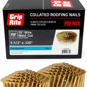 Grip Rite GRCR4DGAL 1-1/2" Galvanized Coil Roofing Nail 7,200 per Box-0