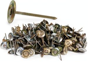 4" x 8GA Ring GALV Steel Round Cap Nails 25lb FastenerUSA Roofing-0